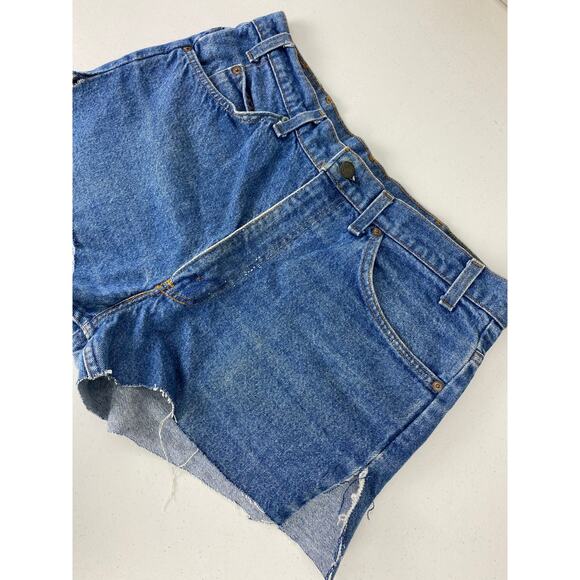 VTG 90s Women Levi's 517 USA Orange Tab cut-off denim jean shorts jorts, 36 - Picture 4 of 5